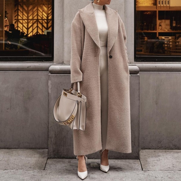 Jackets & Blazers - Women's Long Coats Autumn Winter Decent Elegant Single Button Plain Long Sleeve